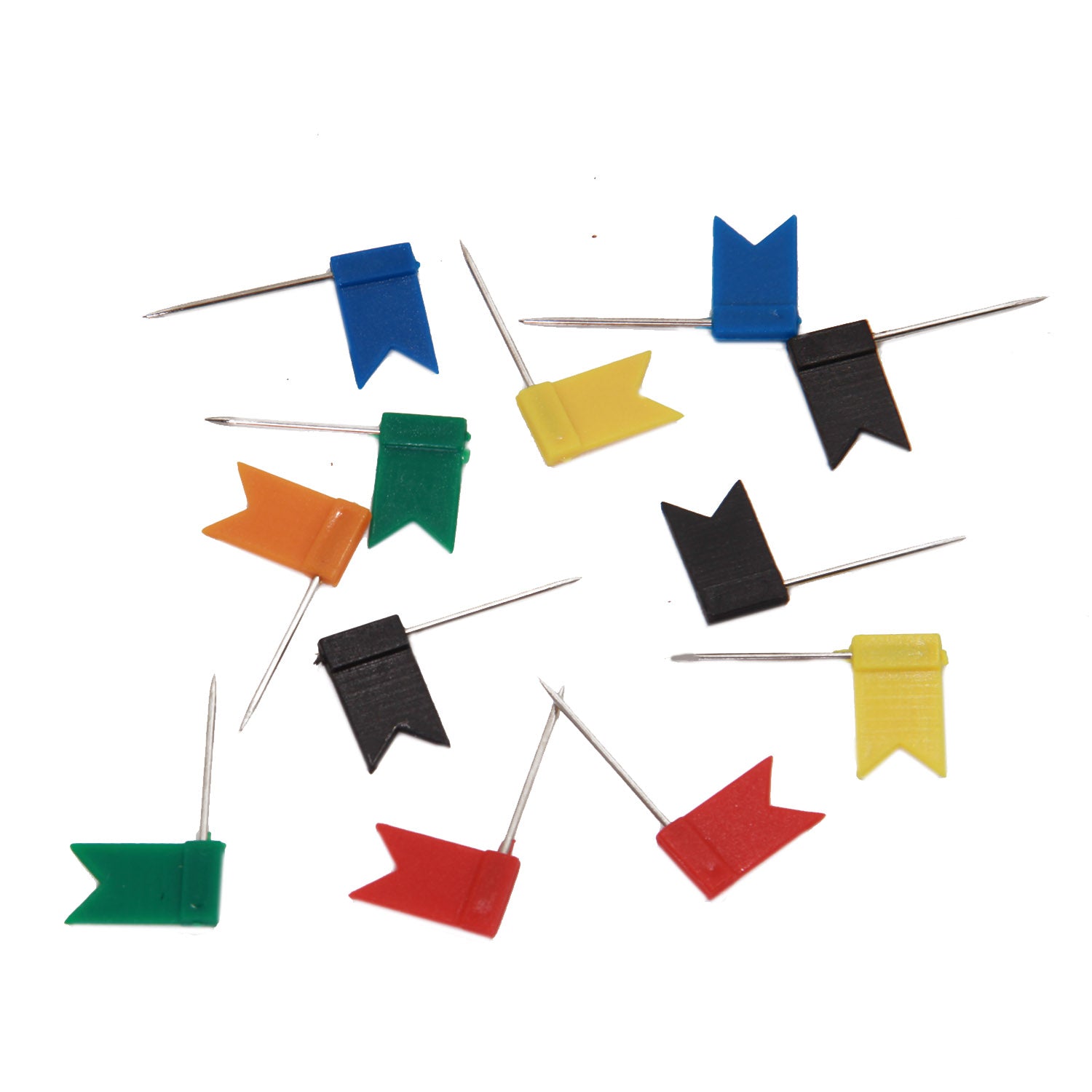 Plastic Map Notice Board Desk Push Pins Flag (20 Pcs, 10 Grams) 2 CM [jefs-offcstnry-00042-m3]