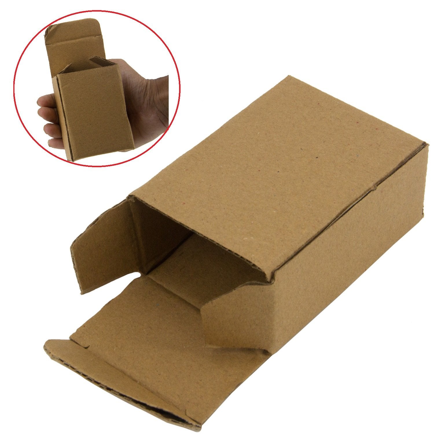 Small Corrugated Packing Tuck In Multipurpose Box (Pack of 10 Pieces) Brown Rectangle 3.5x1.5x2.5 Inch  [jefs-pack-boxnsupp-00003-m17]