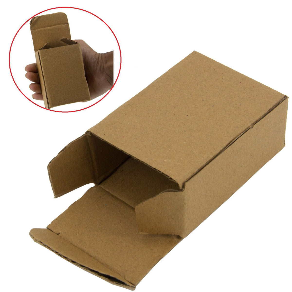 Small Corrugated Packing Tuck In Multipurpose Box (Pack of 10 Pieces) Brown Rectangle 3.5x1.5x2.5 Inch  [jefs-pack-boxnsupp-00003-m17]