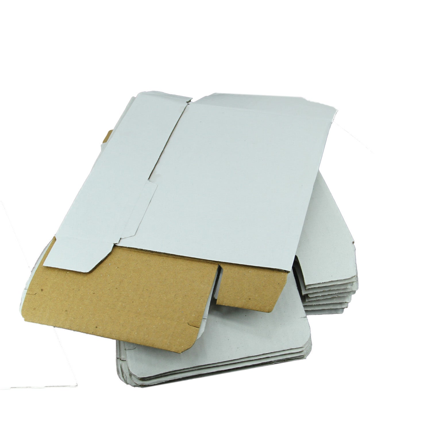 Corrugated Packing Tuck In Multipurpose Box (Pack of 10 Pieces) White Rectangle 5x2x7 Inch For Packaging & Shipping Jewellery Crafts