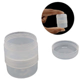 Double Sided Plastic Box (12 Pieces) 4.6x3.4 CM Round For Multipurpose Packing & Kumkum Manjal Turmeric Storage Transparent Color [jefs-pack-boxnsupp-00006-m14]