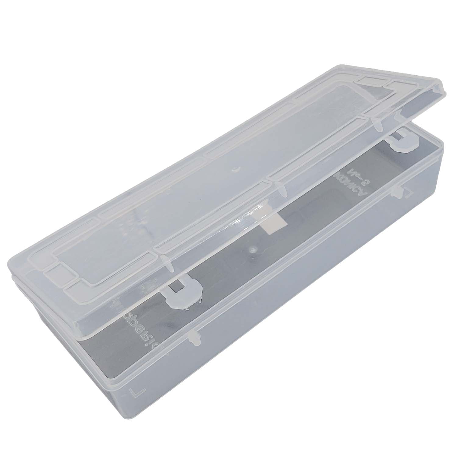 Plastic Box (1 Piece) 19x7x3.75 CM Rectangle For Multipurpose Packing & Storage Transparent Color [jefs-pack-boxnsupp-00006-m17]