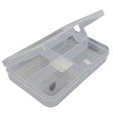 4-Partition Plastic Box (1 Piece) 18.5x11.5x3.2 CM Rectangle Compartment Size 18x5.5 CM For Multipurpose Packing & Storage Transparent Color [jefs-pack-boxnsupp-00006-m21]