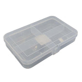 4-Partition Plastic Box (1 Piece) 18.5x11.5x3.2 CM Rectangle Compartment Size 18x5.5 CM For Multipurpose Packing & Storage Transparent Color [jefs-pack-boxnsupp-00006-m21]