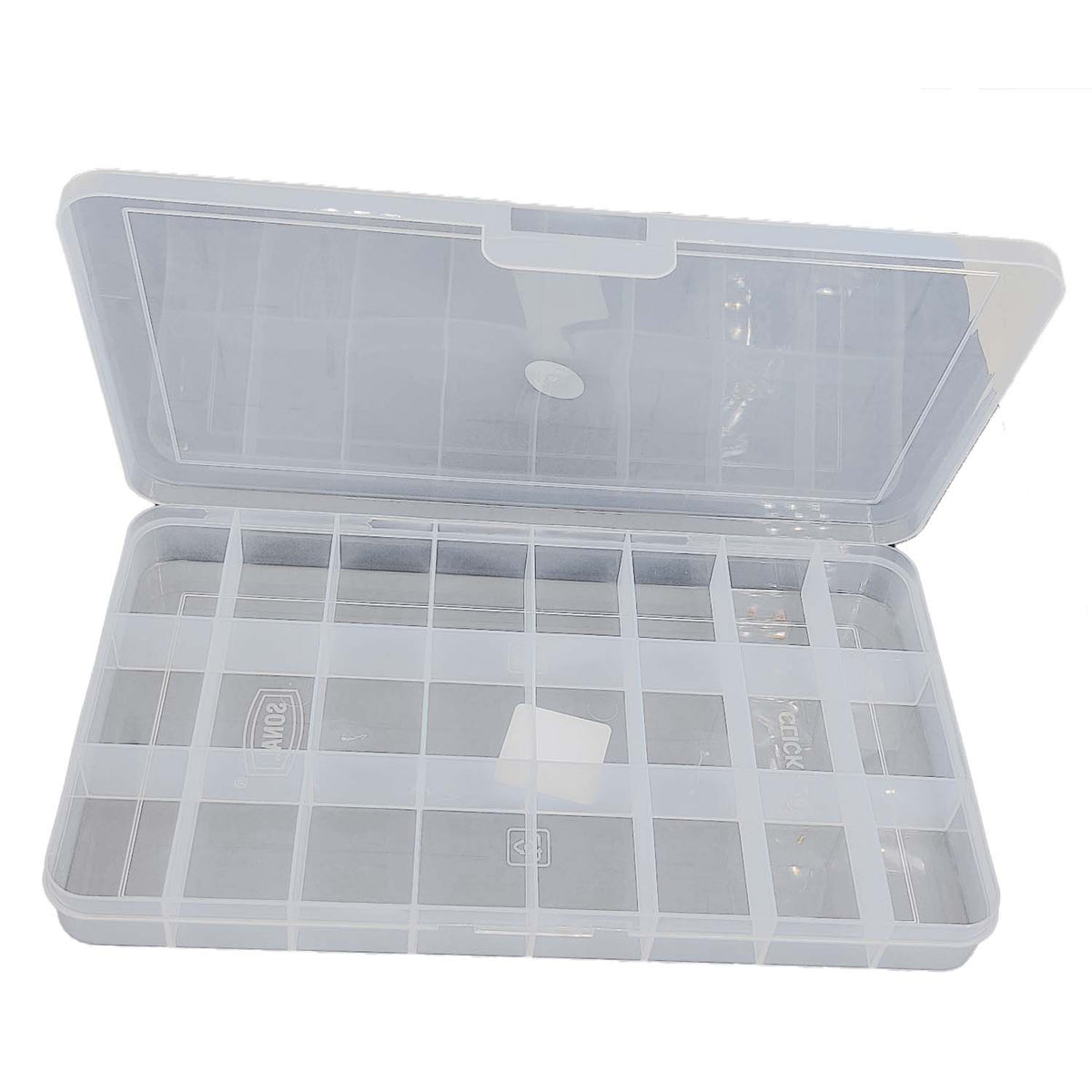24-Partition Plastic Box (1 Piece) 31x18x3 CM Rectangle Compartment Size 5.75x3.75 CM For Multipurpose Packing & Storage Transparent Color [jefs-pack-boxnsupp-00006-m25]