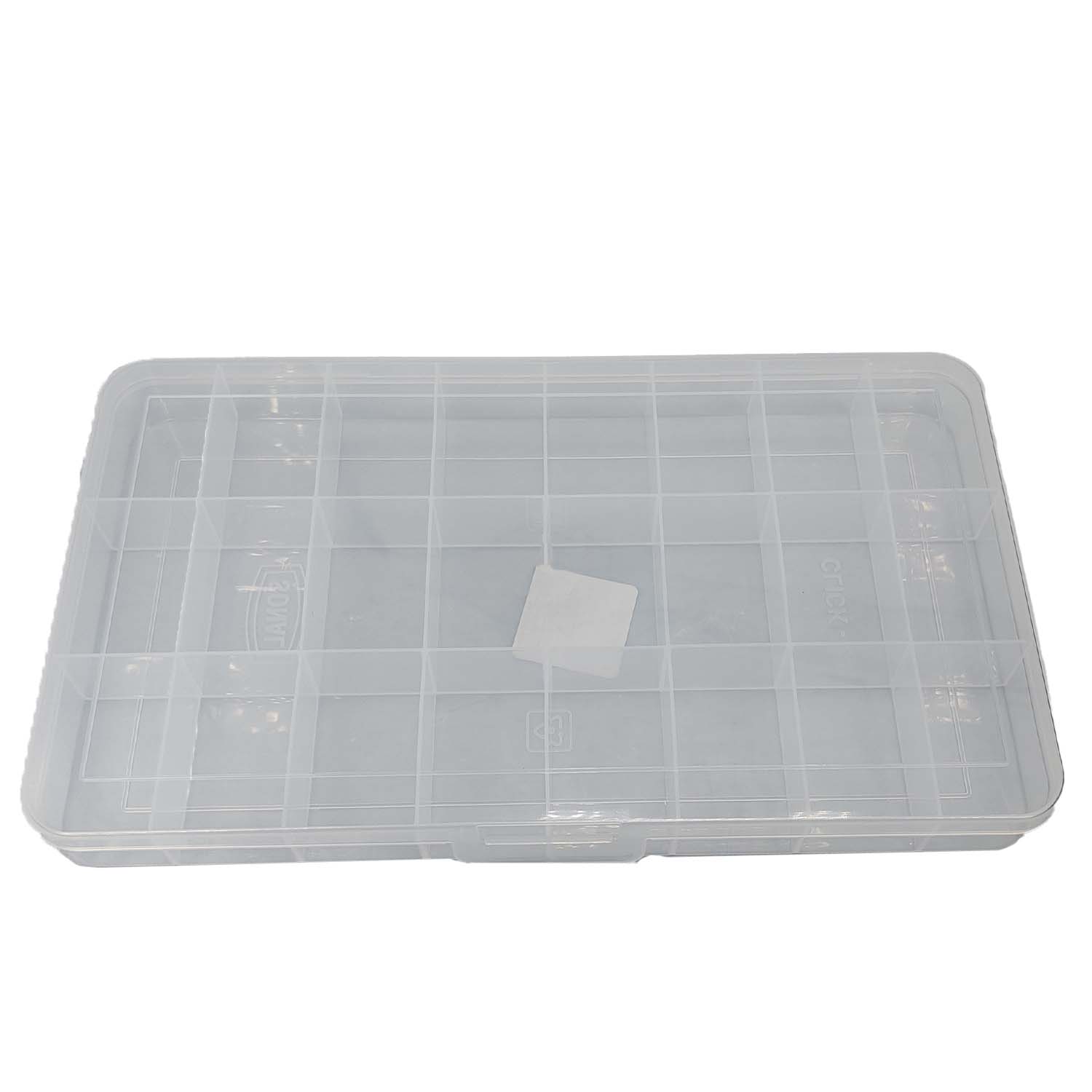 24-Partition Plastic Box (1 Piece) 31x18x3 CM Rectangle Compartment Size 5.75x3.75 CM For Multipurpose Packing & Storage Transparent Color [jefs-pack-boxnsupp-00006-m25]