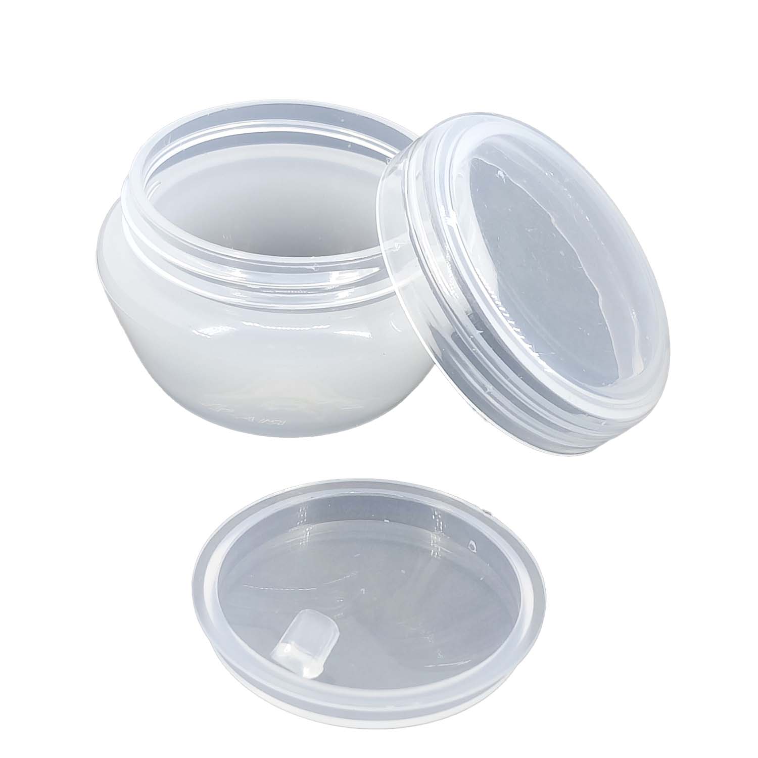 Thick Plastic Box (12 Pieces) 4.7x4x3.2 CM Capacity 25 ML Round For Packing Cream Gel Liquids Storage Transparent Color [jefs-pack-boxnsupp-00006-m26]