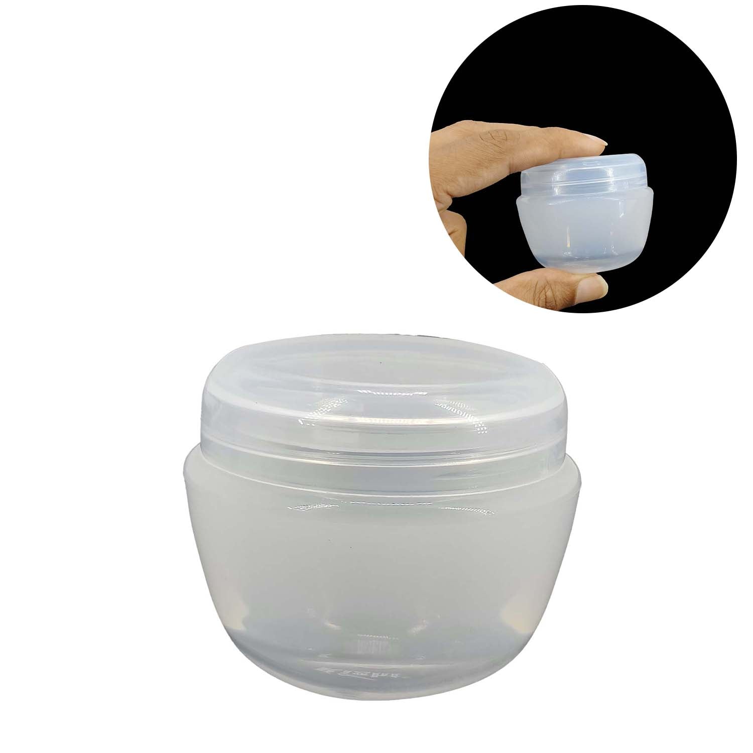Thick Plastic Box (12 Pieces) 5.5x5x4.5 CM Capacity 50 ML Round For Packing Cream Gel Liquids Storage Transparent Color [jefs-pack-boxnsupp-00006-m28]