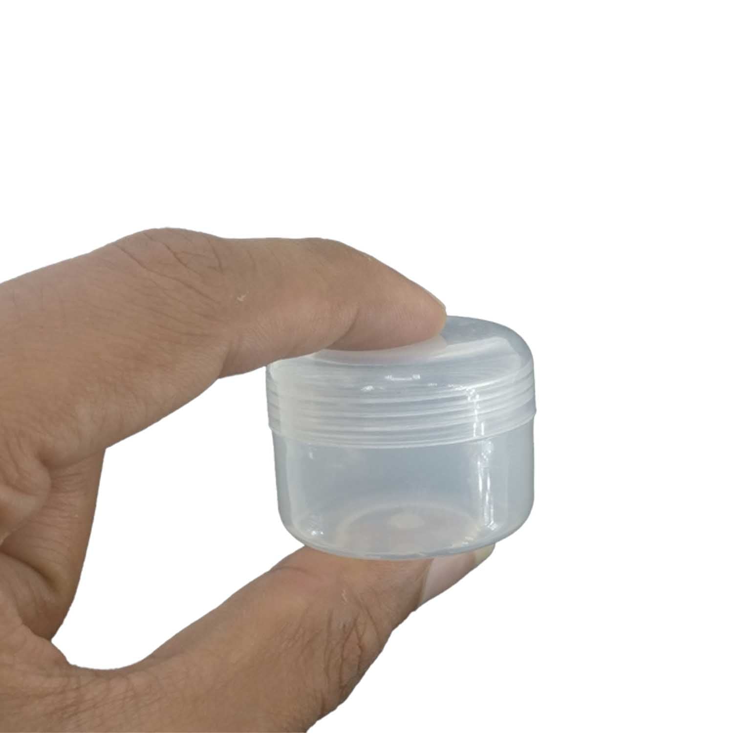 Plastic Box (12 Pieces) 3.5x2.6 CM Round For Multipurpose Packing & Storage Transparent Color [jefs-pack-boxnsupp-00006-m2]