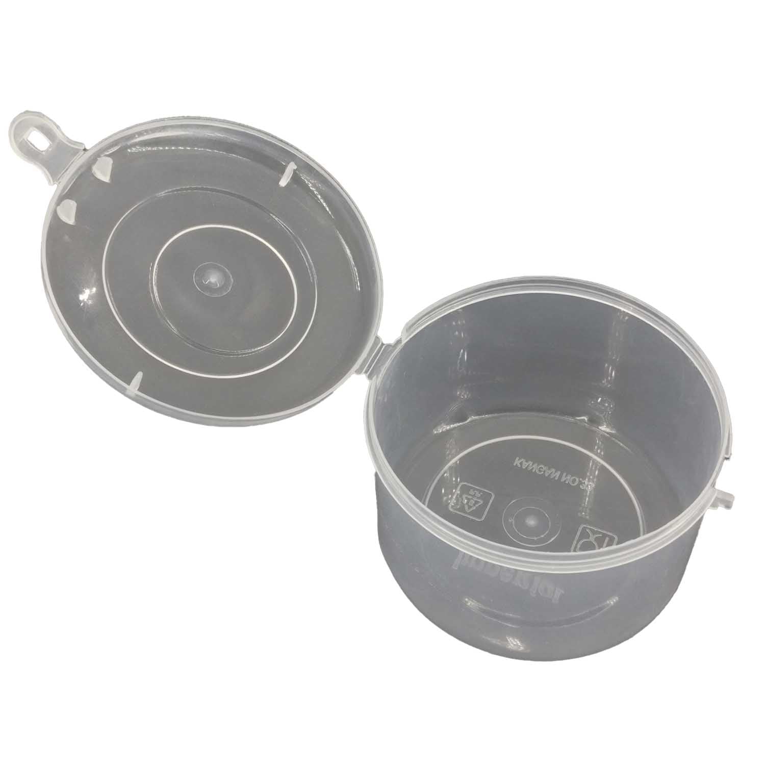 Plastic Box (12 Pieces) 8.3x5.75 CM Round For Multipurpose Packing & Storage Transparent Color [jefs-pack-boxnsupp-00006-m6]
