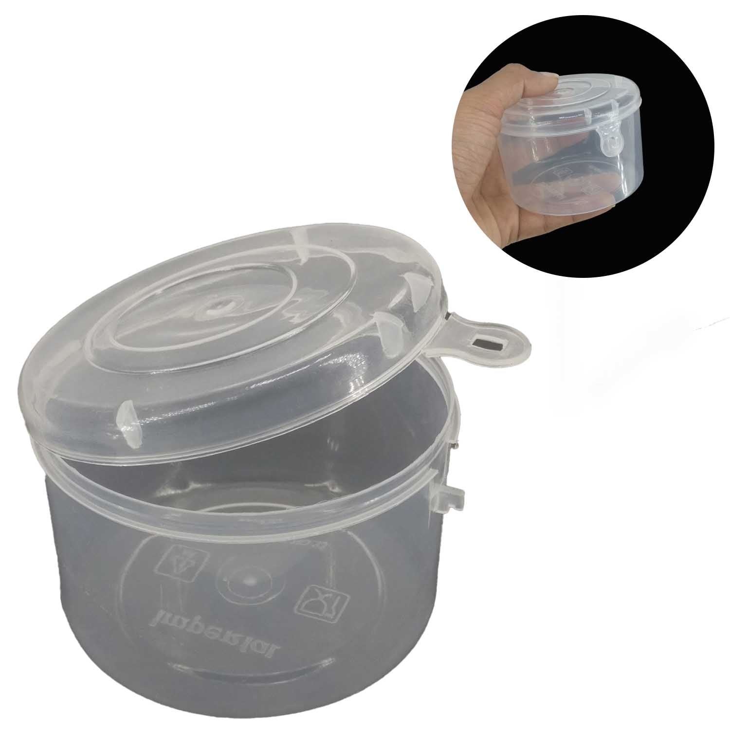 Plastic Box (12 Pieces) 8.3x5.75 CM Round For Multipurpose Packing & Storage Transparent Color [jefs-pack-boxnsupp-00006-m6]