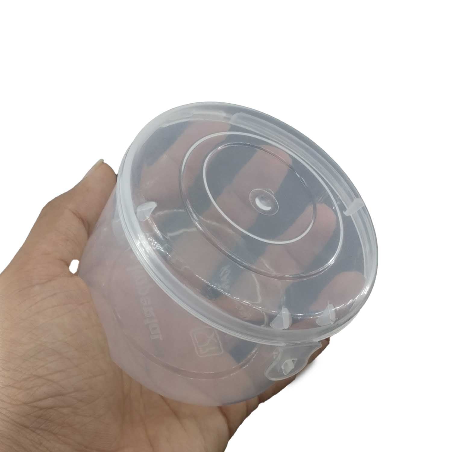 Plastic Box (12 Pieces) 8.3x5.75 CM Round For Multipurpose Packing & Storage Transparent Color [jefs-pack-boxnsupp-00006-m6]