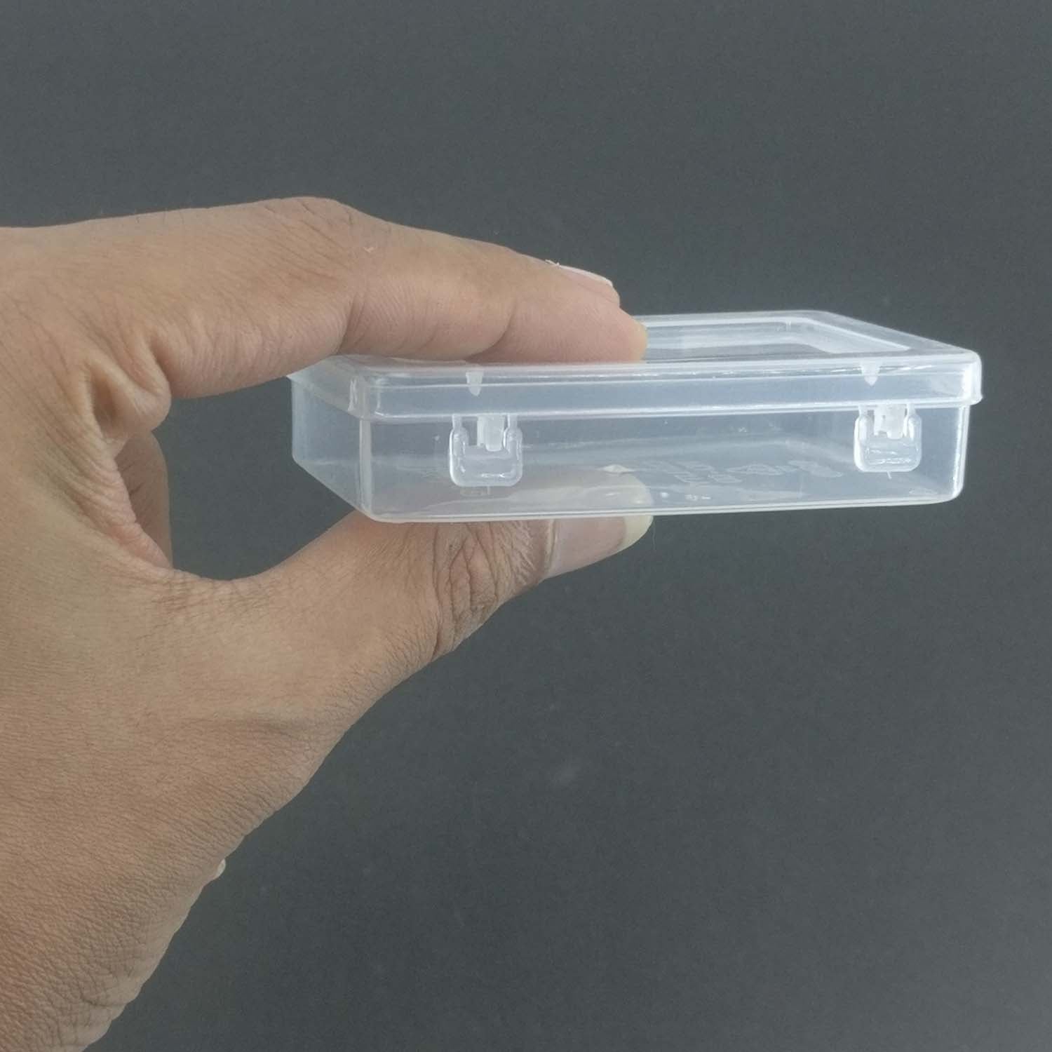 Plastic Box (12 Pieces) 7.2x4.5x1.7 CM Rectangle For Multipurpose Packing & Storage Transparent Color [jefs-pack-boxnsupp-00006-m9]