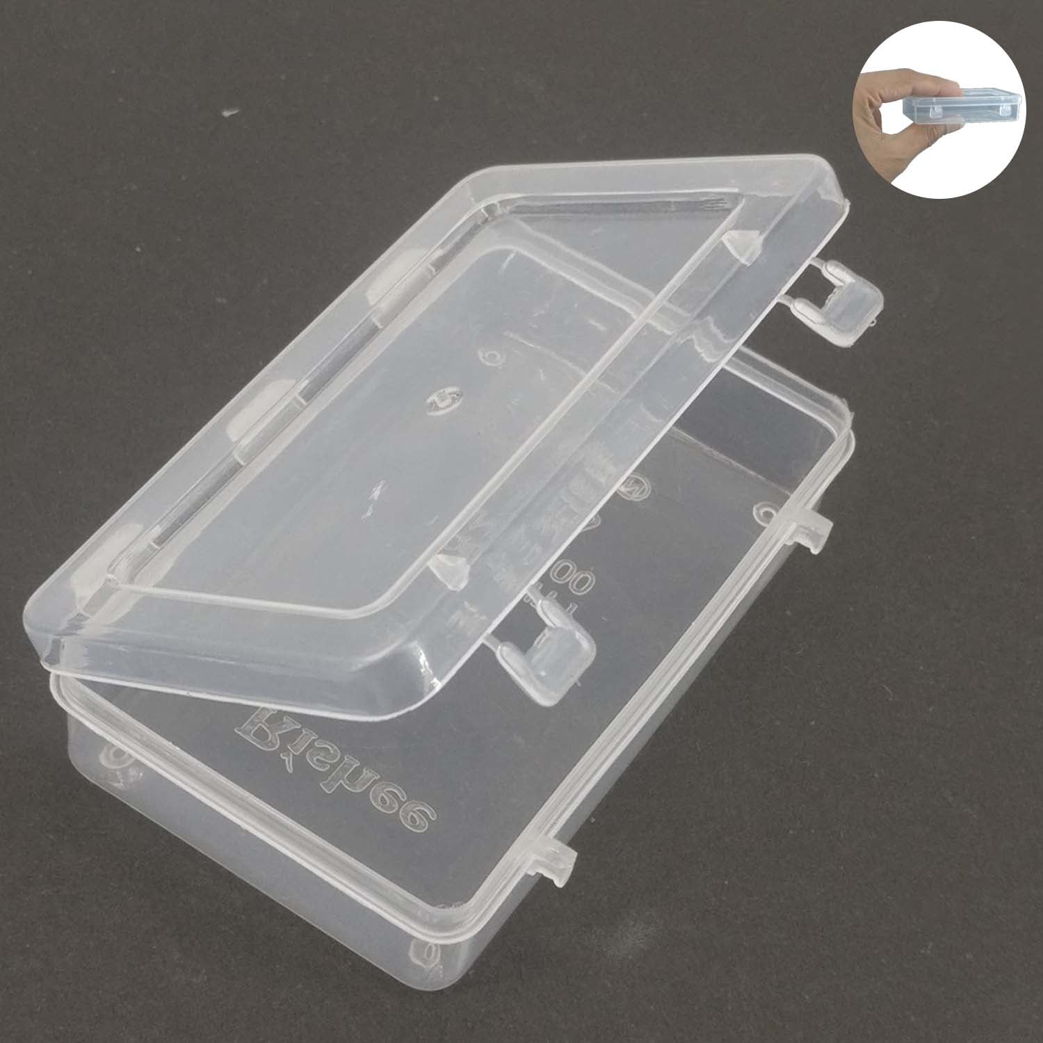 Plastic Box (12 Pieces) 7.2x4.5x1.7 CM Rectangle For Multipurpose Packing & Storage Transparent Color [jefs-pack-boxnsupp-00006-m9]