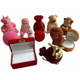 Velvet Fancy Ring Gift Packing Boxes (1 Piece, Random Shape & Color As Available) [jefs-pack-boxnsupp-00065-mix1]