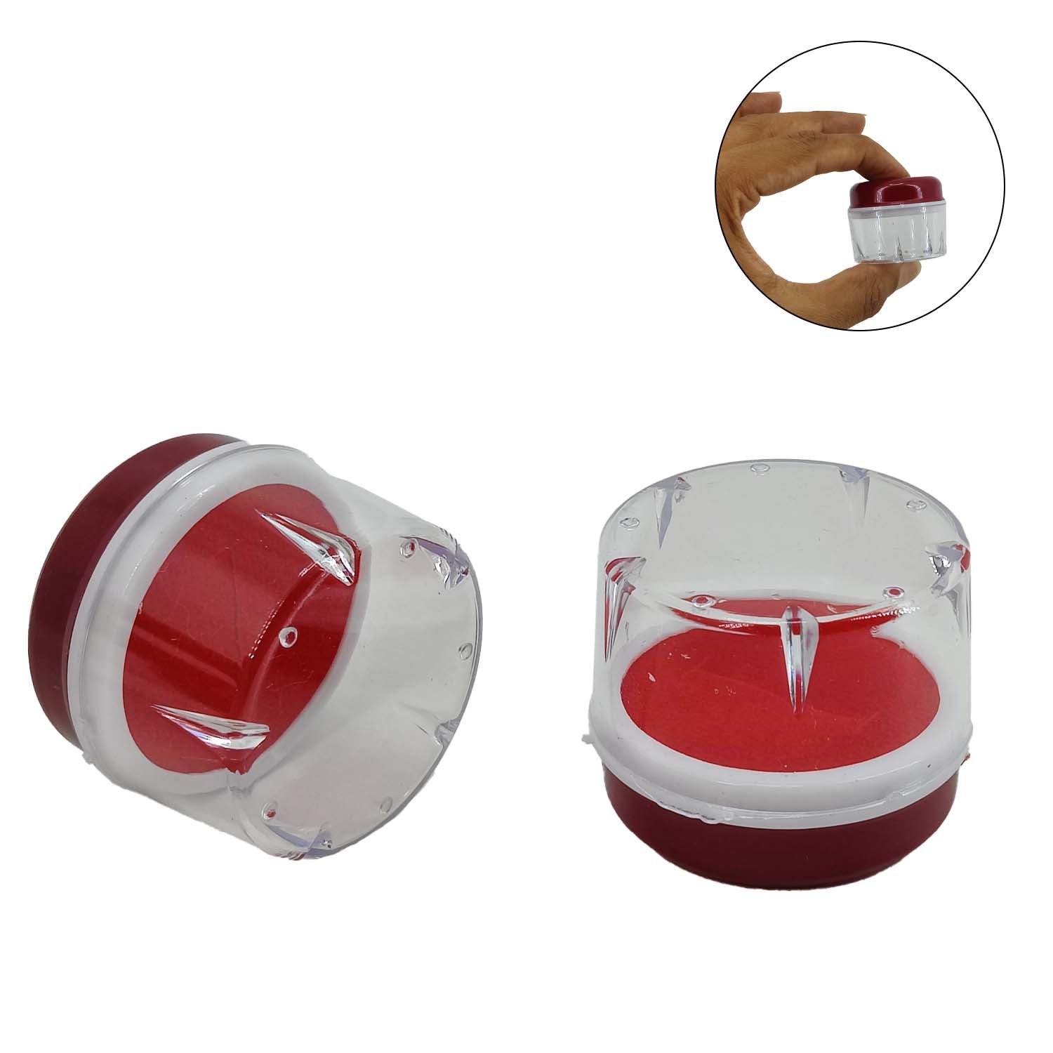 Plastic Ring Box 3.25x3 CM (12 Pieces) Transparent Color Round [jefs-pack-boxnsupp-00074-m4]