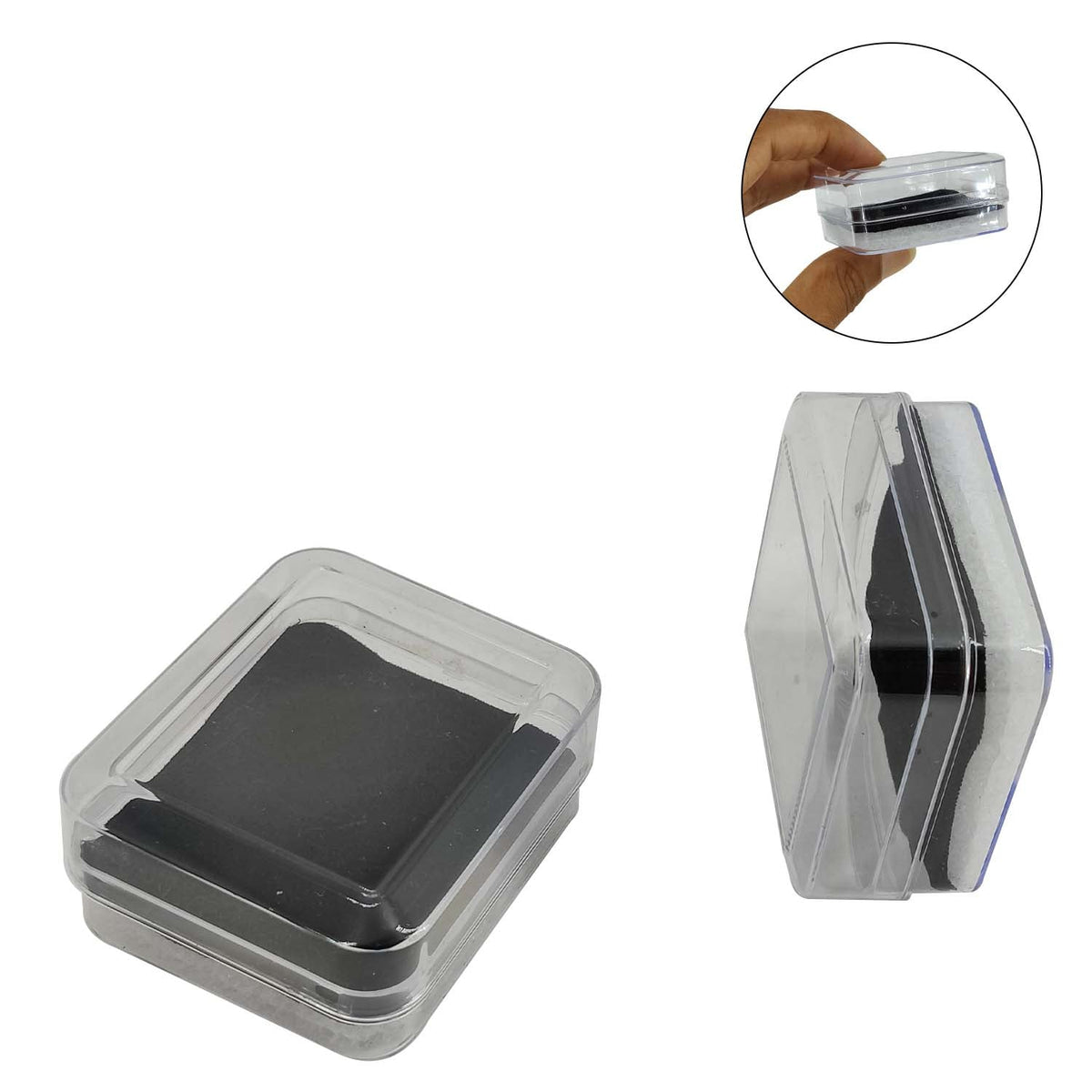 Plastic Earring Stud Box 5x4.2x2.4 CM (12 Pieces) Transparent Color Rectangle [jefs-pack-boxnsupp-00074-m6]