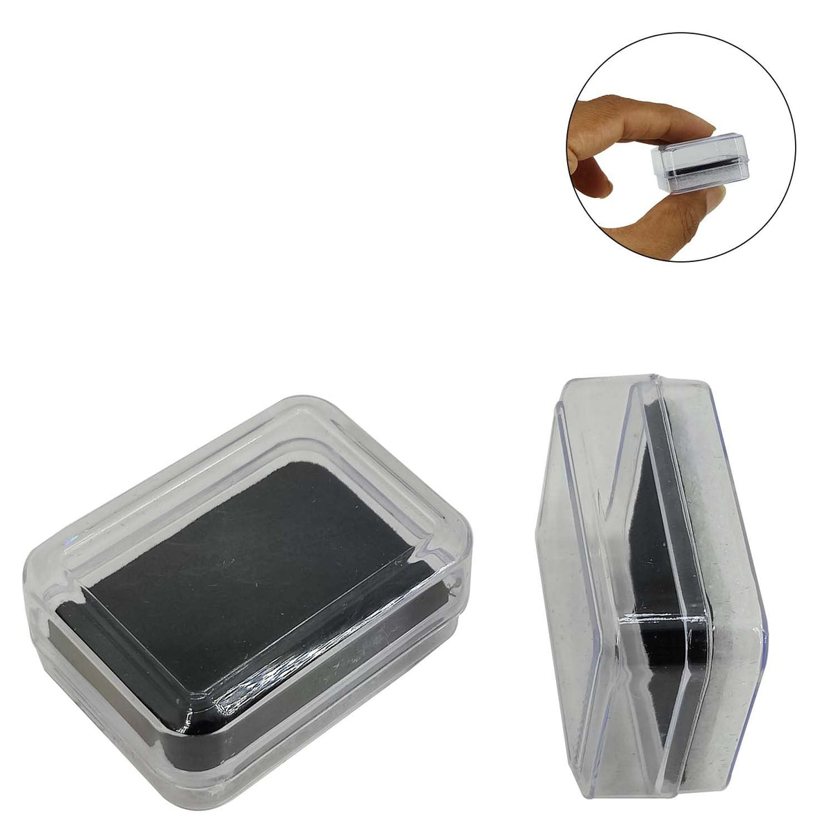Plastic Earring Stud Box 4.5x3.2x1.8 CM (12 Pieces) Transparent Color Rectangle [jefs-pack-boxnsupp-00074-m8]