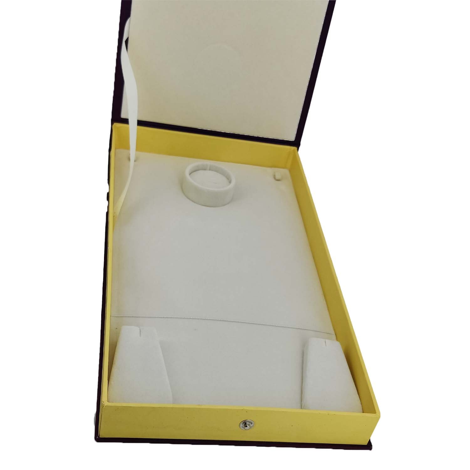 Rigid Cardboard Jewellery Set Box 32x20x3.5 CM (1 Piece, Random Assorted Color) Rectangle For Necklace Chain Earring & Ring [jefs-pack-boxnsupp-00075-m11]