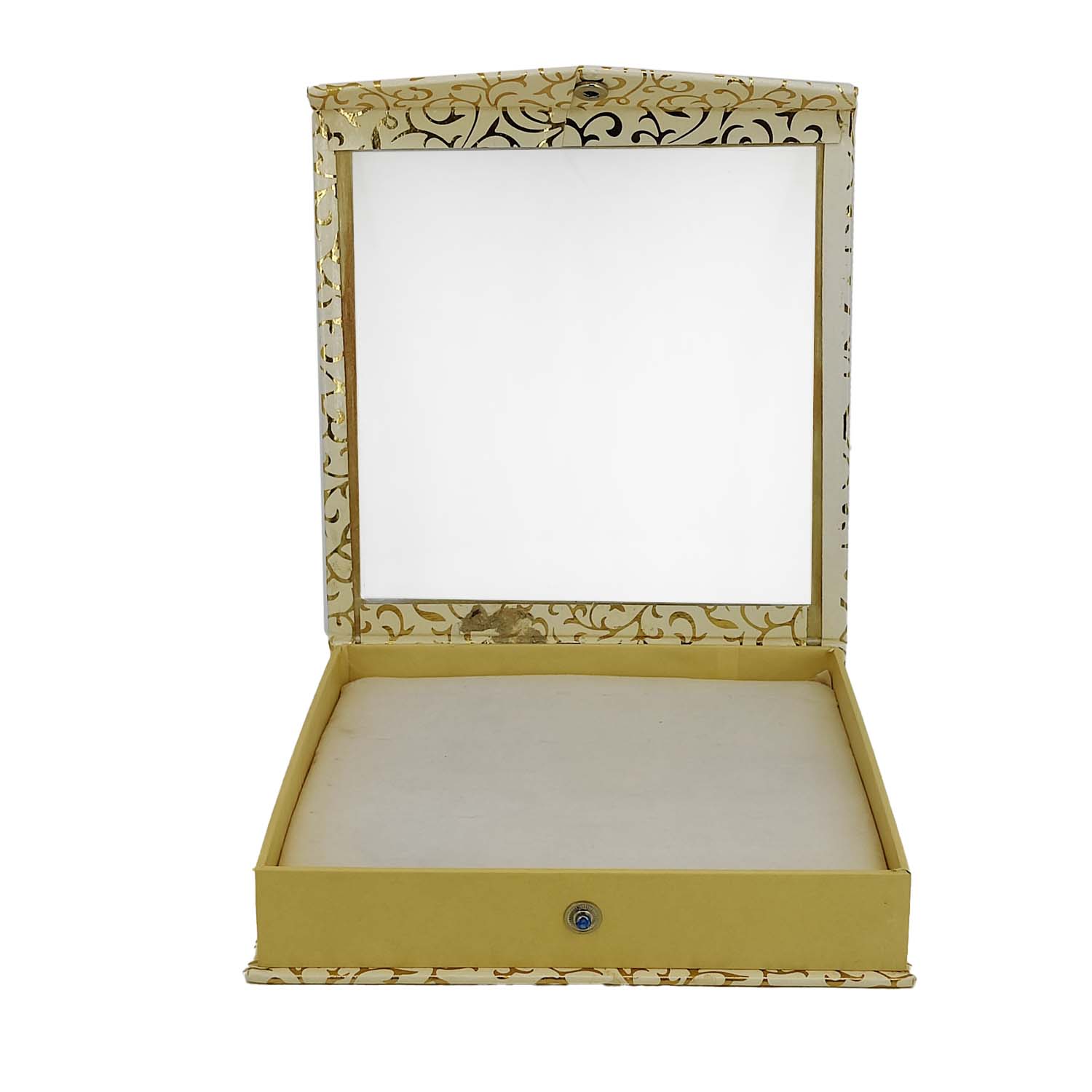 Cardboard Ring box With 40 Holders Seethru Window 18x18x3.25 CM (1 Piece, Random Assorted Color) Rectangle [jefs-pack-boxnsupp-00075-m1]