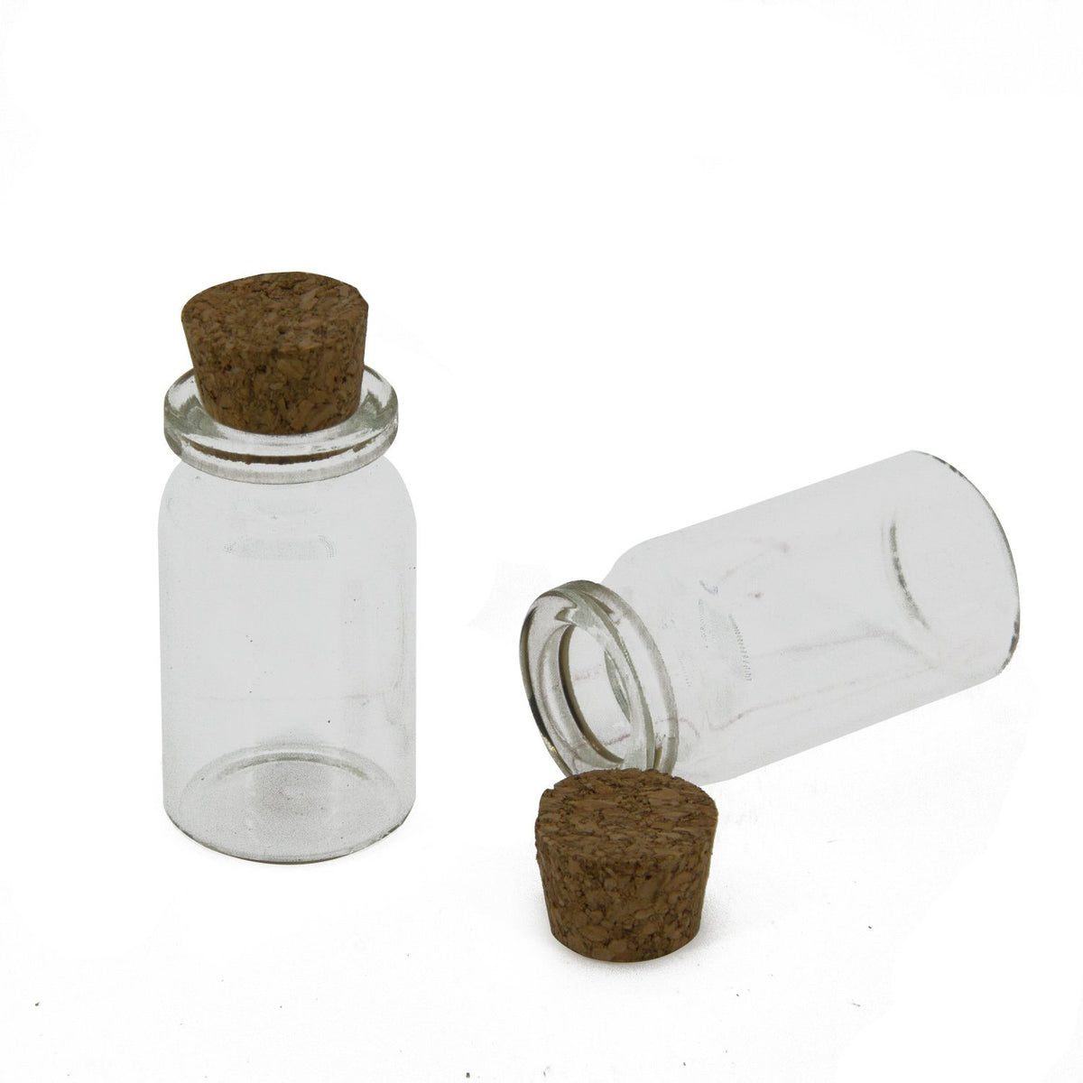 Miniature Glass Vial Bottles With Cork Stoppers For Crafts Jewellery Storage Decoration Gifts 4x2.2cm Capacity:Approx 10 ML Jar Transparent Color (Pack of 5 pieces) [jefs-pack-boxnsupp-00127-m2]
