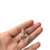 Miniature Glass Vial Bottles With Cork Stoppers Capacity Approx 1 ML 2.5x2.2x1 CM (5 Pieces) Heart For Crafts Decoration Gifts  Jar Transparent