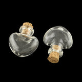 Miniature Glass Vial Bottles With Cork Stoppers Capacity Approx 1 ML 2.5x2.2x1 CM (5 Pieces) Heart For Crafts Decoration Gifts  Jar Transparent