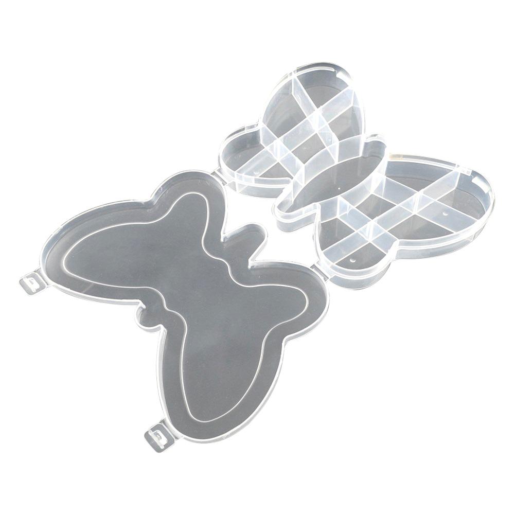 Plastic Gift Box 13 Partitions 18x14x2.5xcm Butterfly Transparent Color (Sold as 1 piece) [jefs-pack-boxnsupp-00128-m1]