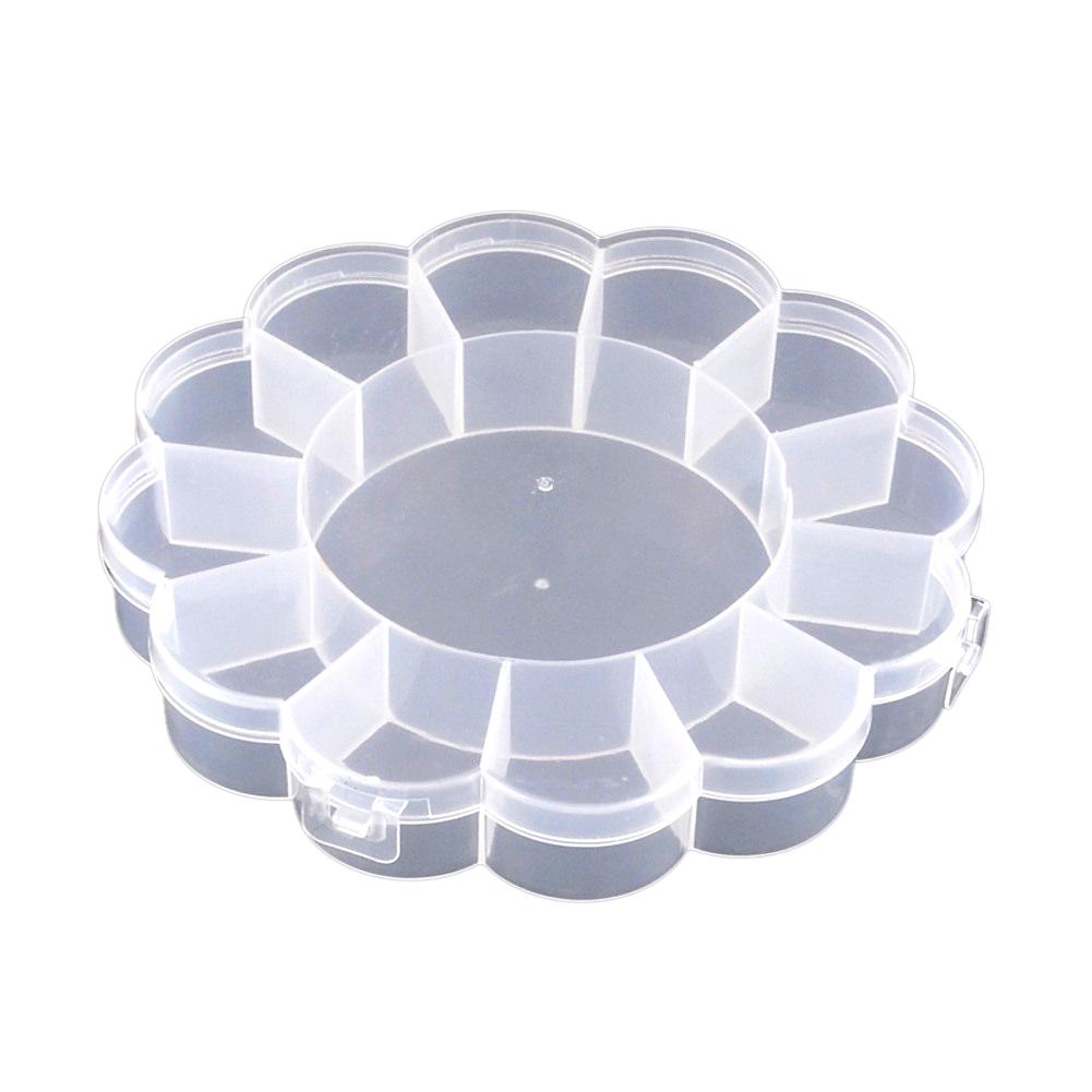 Plastic Gift Box 13 Partitions 15x2.5cm Flower Transparent Color (Sold as 1 piece) [jefs-pack-boxnsupp-00128-m4]