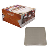 Cake Packing Paper Box For Half KG (Pack of 5) Random Print Design 7x7x3.5 Inch (18x18x9 CM) With 6.5 Inch Fresh Cream Cardboard Square Stand Base Boards [jefs-pack-boxnsupp-00129-combo5]