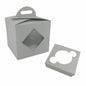 Cup Cakes Muffins Packing See Thru Paper Box (Pack Of 5 Pieces) For/With 1 Insert Partitions, Box Size 9x9x9 CM (3.5x3.5x3.5 Inch) White [jefs-pack-boxnsupp-00142-m1]