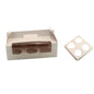 Cup Cakes Muffins Packing See Thru Paper Gift Box (Pack Of 1) For/With 4 Cavities Insert Partitions White 25x17x8 CM [jefs-pack-boxnsupp-00142-m9]