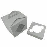 Cup Cakes Muffins Packing See Thru Paper Box (Pack Of 5 Pieces) For/With 1 Insert Partitions, Box Size 9x9x9 CM (3.5x3.5x3.5 Inch) White [jefs-pack-boxnsupp-00142-m1]