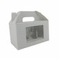 Cup Cakes Muffins Packing See Thru Paper Box (Pack Of 5 Pieces) For/With 2 Insert Partitions, Box Size 16x9x9 CM (6x3.5x3.5 Inch) White [jefs-pack-boxnsupp-00142-m2]