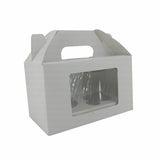Cup Cakes Muffins Packing See Thru Paper Box (Pack Of 5 Pieces) For/With 2 Insert Partitions, Box Size 16x9x9 CM (6x3.5x3.5 Inch) White [jefs-pack-boxnsupp-00142-m2]