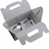 Cup Cakes Muffins Packing See Thru Paper Box (Pack Of 5 Pieces) For/With 2 Insert Partitions, Box Size 16x9x9 CM (6x3.5x3.5 Inch) White [jefs-pack-boxnsupp-00142-m2]