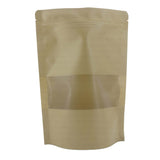 Kraft Paper Standup Packing Pouches Brown With Seethru Window [jefs-pack-boxnsupp-00151]