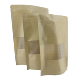 Kraft Paper Standup Packing Pouches Brown With Seethru Window [jefs-pack-boxnsupp-00151]
