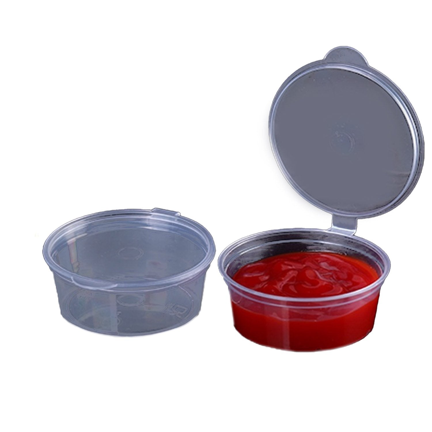 Small Polypropylene Plastic Containers (Pack of 10, Capacity 50 ML) 6x4.5x3 CM (2.25x1.75x1.2 Inch) Leak Proof With Lid For Ketchup Sauce Jam Cream Multipurpose Food Sampling Storage  [jefs-pack-boxnsupp-00153-m2]