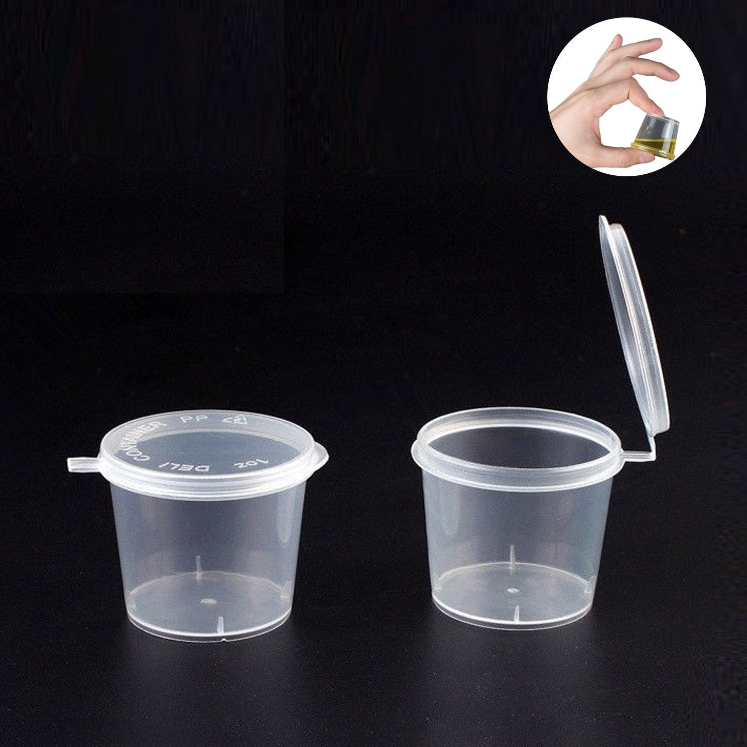 Small Polypropylene Plastic Containers (Pack of 10, Capacity 25 ML) 3.8x3 CM (1.5x1.2 Inch) Leak Proof With Lid For Ketchup Sauce Jam Cream Multipurpose Food Sampling Storage  [jefs-pack-boxnsupp-00153-m1]