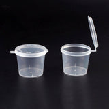 Small Polypropylene Plastic Containers (Pack of 10, Capacity 25 ML) 3.8x3 CM (1.5x1.2 Inch) Leak Proof With Lid For Ketchup Sauce Jam Cream Sampling [jefs-pack-boxnsupp-00153-m1]