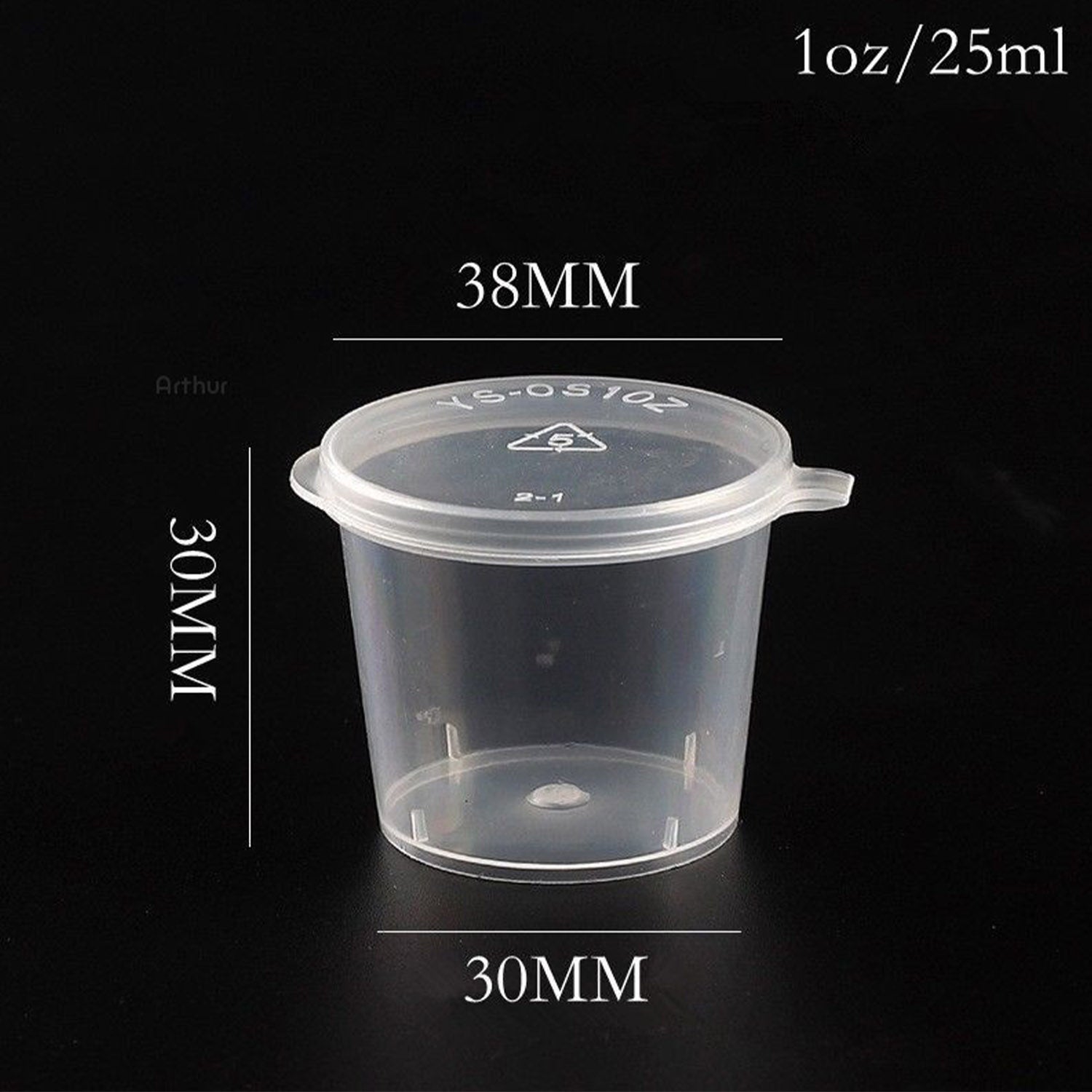 Small Polypropylene Plastic Containers (Pack of 10, Capacity 25 ML) 3.8x3 CM (1.5x1.2 Inch) Leak Proof With Lid For Ketchup Sauce Jam Cream Sampling [jefs-pack-boxnsupp-00153-m1]