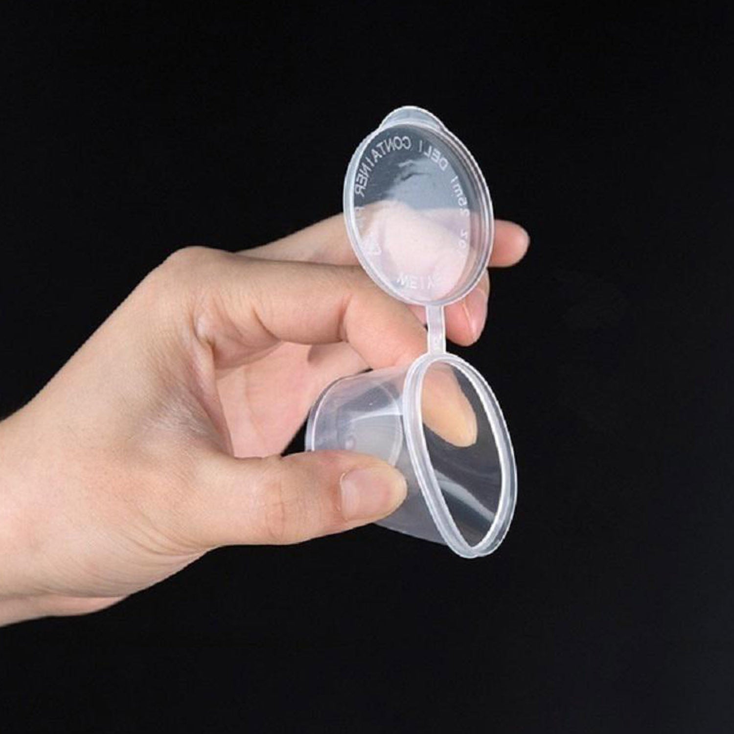 Small Polypropylene Plastic Containers (Pack of 10, Capacity 25 ML) 3.8x3 CM (1.5x1.2 Inch) Leak Proof With Lid For Ketchup Sauce Jam Cream Sampling [jefs-pack-boxnsupp-00153-m1]