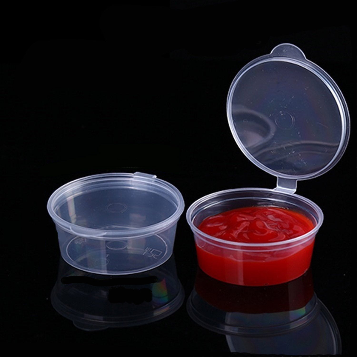 Small Polypropylene Plastic Containers (Pack of 10, Capacity 50 ML) 6x4.5x3 CM (2.25x1.75x1.2 Inch) Leak Proof With Lid For Ketchup Sauce Jam Cream [jefs-pack-boxnsupp-00153-m2]