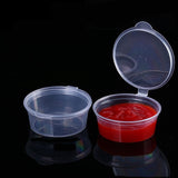 Small Polypropylene Plastic Containers (Pack of 10, Capacity 50 ML) 6x4.5x3 CM (2.25x1.75x1.2 Inch) Leak Proof With Lid For Ketchup Sauce Jam Cream [jefs-pack-boxnsupp-00153-m2]