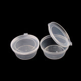 Small Polypropylene Plastic Containers (Pack of 10, Capacity 50 ML) 6x4.5x3 CM (2.25x1.75x1.2 Inch) Leak Proof With Lid For Ketchup Sauce Jam Cream [jefs-pack-boxnsupp-00153-m2]