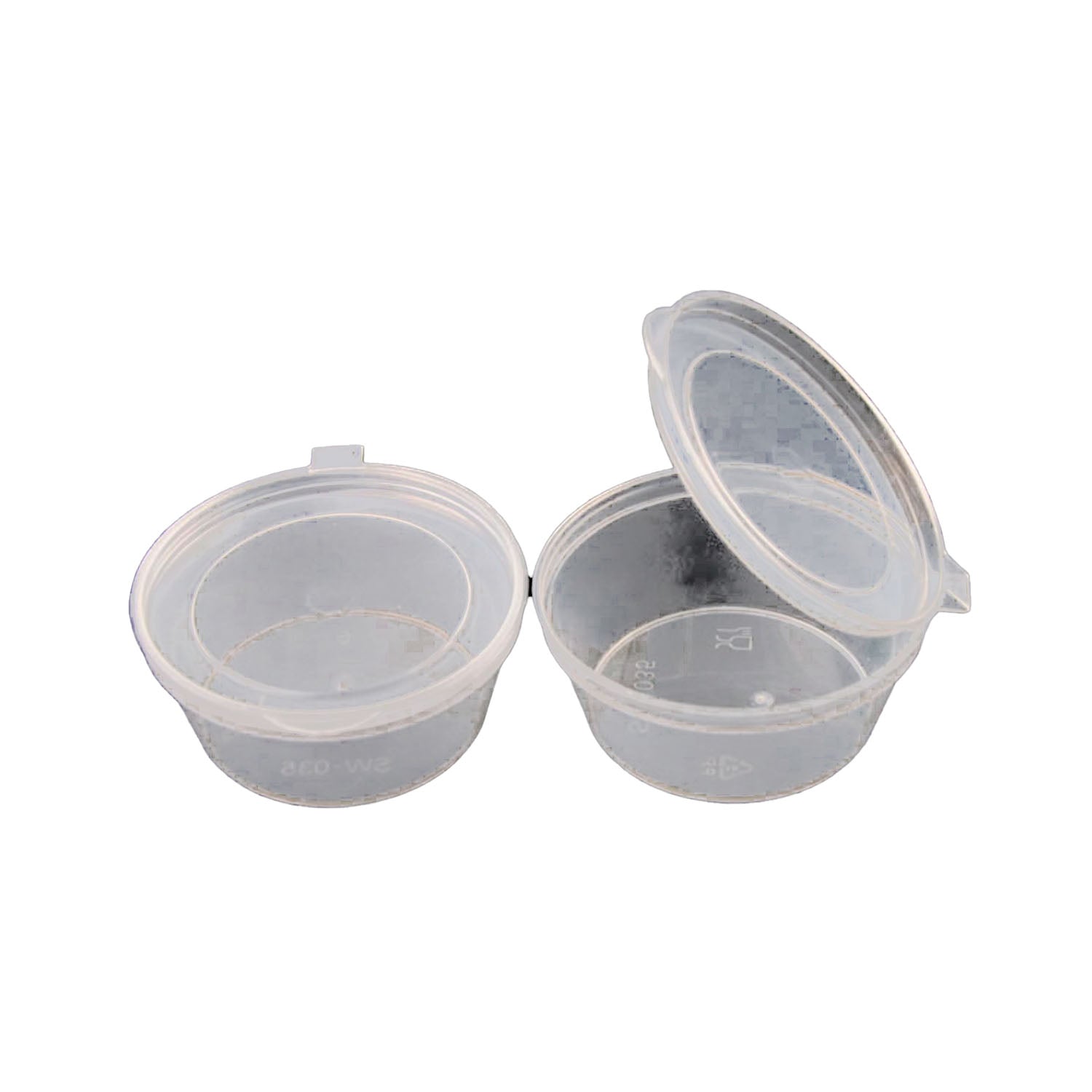 Small Polypropylene Plastic Containers (Pack of 10, Capacity 50 ML) 6x4.5x3 CM (2.25x1.75x1.2 Inch) Leak Proof With Lid For Ketchup Sauce Jam Cream [jefs-pack-boxnsupp-00153-m2]