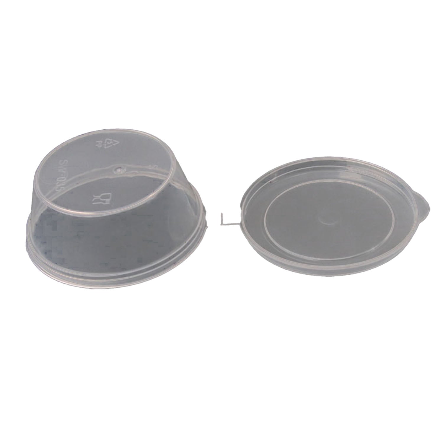 Small Polypropylene Plastic Containers (Pack of 10, Capacity 50 ML) 6x4.5x3 CM (2.25x1.75x1.2 Inch) Leak Proof With Lid For Ketchup Sauce Jam Cream [jefs-pack-boxnsupp-00153-m2]