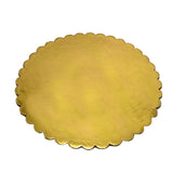 Cake Board Stand Bases (5 Pieces) For 1 KG Cakes Round Flower 8 Inch Gold [jefs-pack-boxnsupp-00157-m17]