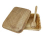 Areca Leaf Boxes With Lid & Wooden Spork Disposable Eco Friendly Paakku Mattai Container For Food Packing [jefs-pack-boxnsupp-00170]